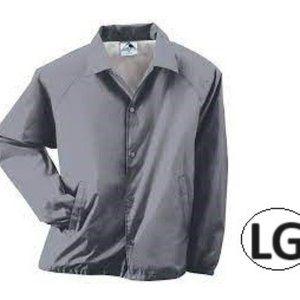 2/$25  NEW AUGUSTA SPORTSWEAR NYLON COACH'S JACKET/LINED - GRAPHITE - LARGE